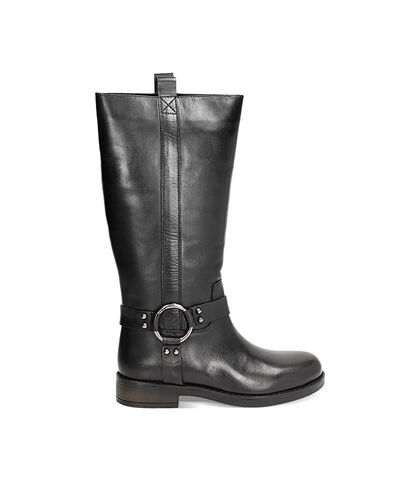 Stivali biker in pelle neri, Nuova Collezione, 23N5T5114PENERO035, 001