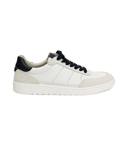 Sneakers bianco-blu con dettagli in suede, Valerio 1966, 2777T0015PEBIBL039, 001