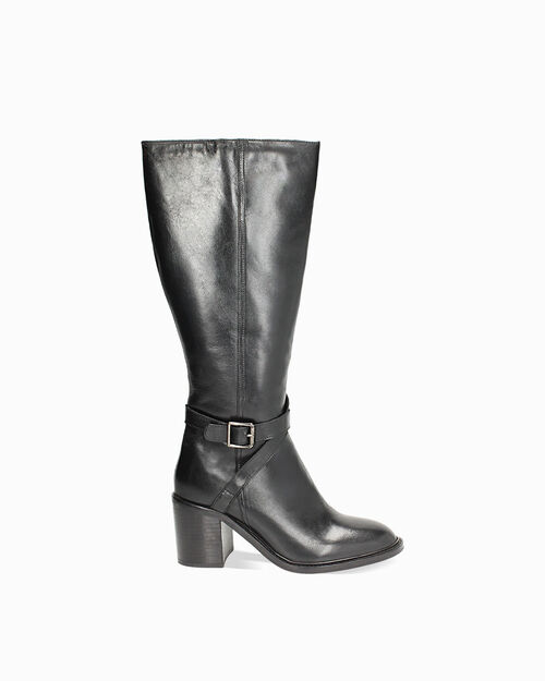 CALZATURA STIVALE PELLE NERO, BLACK
