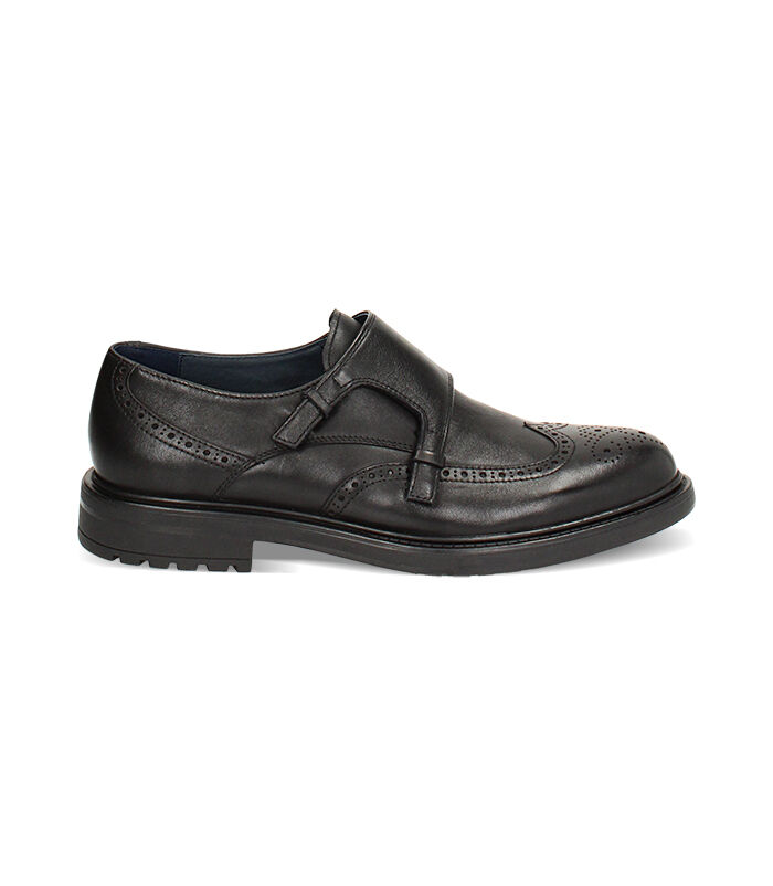 Stringate monk strap nere in pelle