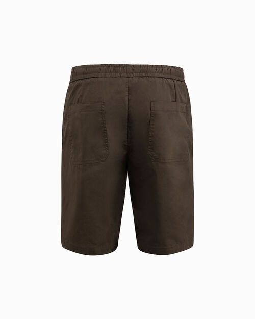 Bermuda marrone con pieghe frontali, BROWN