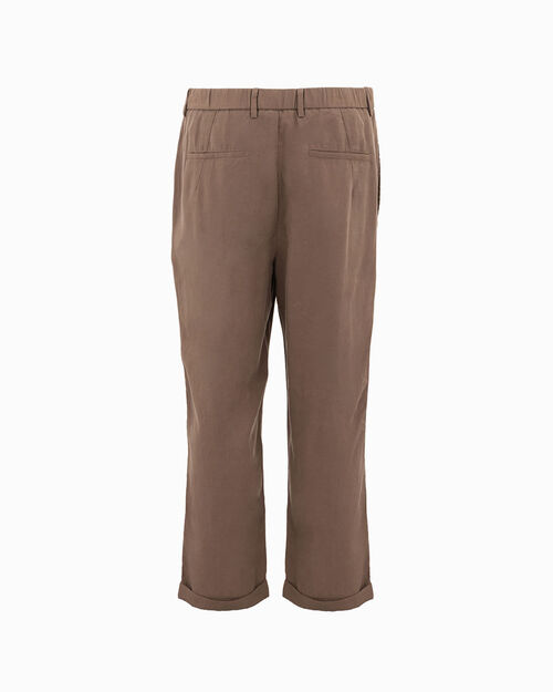 Pantalone in tessuto leggero marrone, BROWN