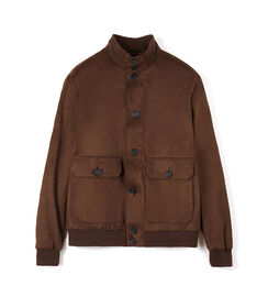 Giubbino in microfibra cognac da uomo, Valerio 1966, 2685T2515MFCOGNL, 003 preview