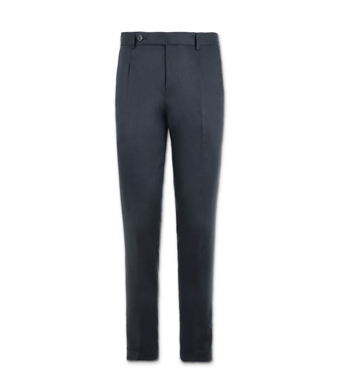 Pantaloni da uomo eleganti in lino blu, Valerio 1966, 25R1T2445LNBLUE44