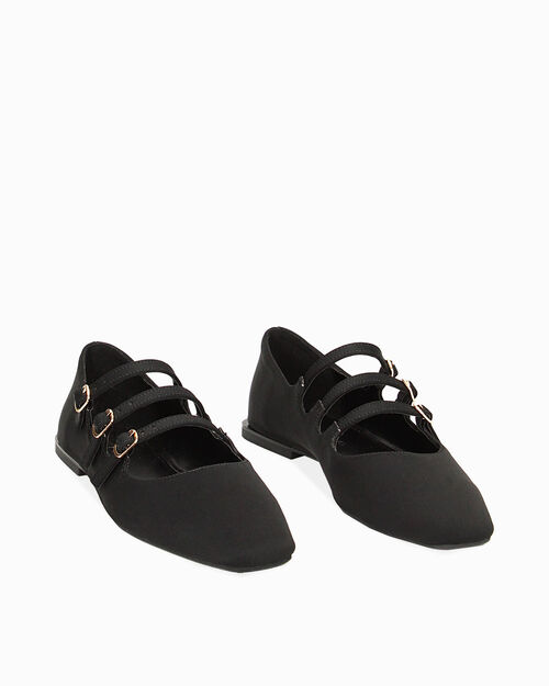 CALZATURA BALLERINA LYCRA NERO, BLACK
