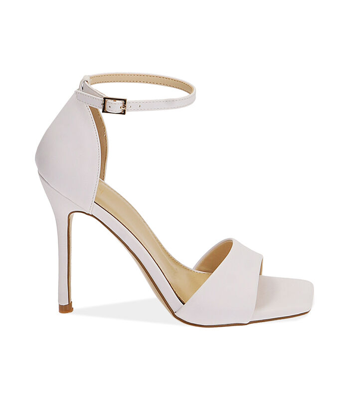 Sandali bianchi con tacco Clearance