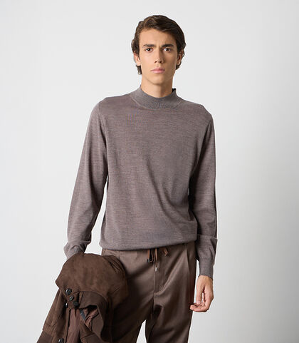 Maglione taupe da uomo in tessuto, Valerio 1966, 26U4T3014TSTAUPI, 001