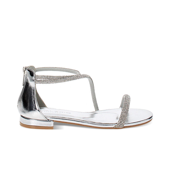 Sandali argento laminati con pietre, Valerio 1966, 2349T4788LPARGE037