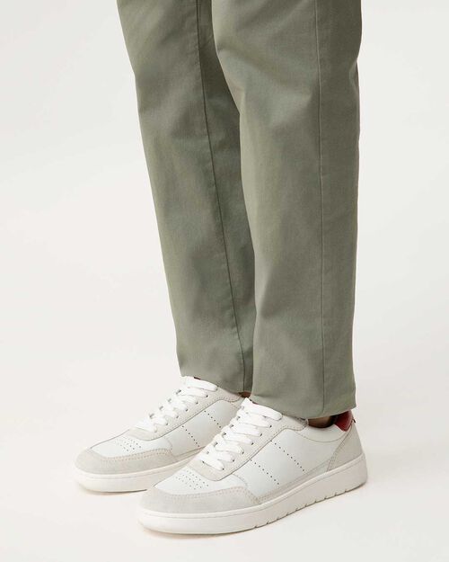 Sneakers bianche-rosse dettagli vintage, MULTI COLOR