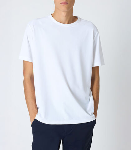 T-shirt da uomo stretch bianca, Valerio 1966, 25R1T2412TSBIAN42, 001