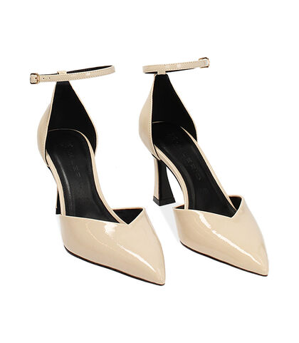 Décolleté open shank panna in naplak, tacco 8 cm, Valerio 1966, 2421T5337NPPANN035, 002