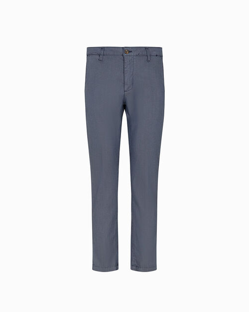 Pantaloni blu navy con linea pulita, NAVY BLUE