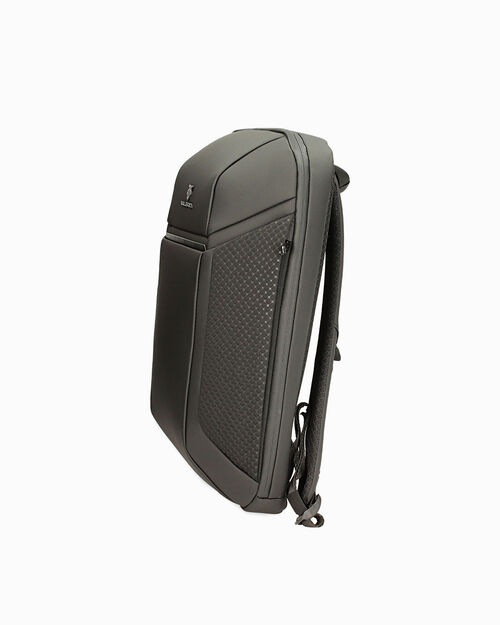 Zaino nero in tessuto da uomo, BLACK