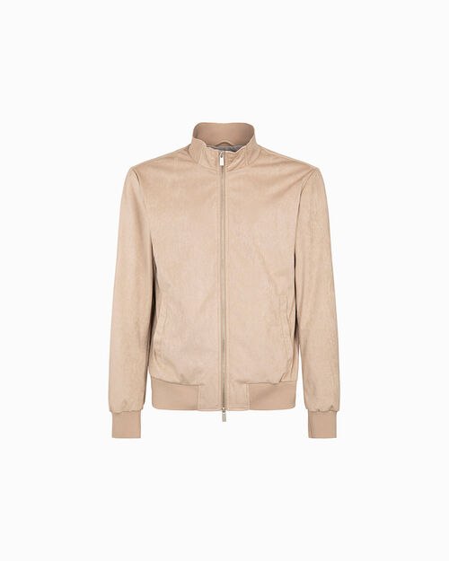 Giubbino taupe con colletto alla coreana, TAUPE