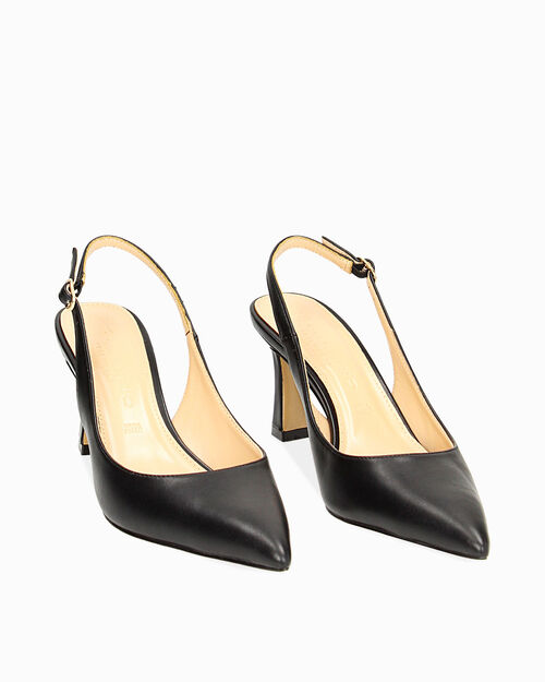 D&eacute;collet&eacute; slingback nere, BLACK