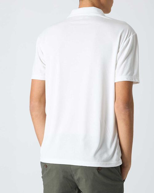 T-shirt uomo con colletto bianca, WHITE