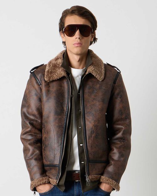Montone da uomo marrone, BROWN