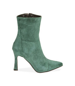 Ankle boots verdi in camoscio, tacco 10 cm , Valerio 1966, 20L6T7088CMVERD036, 001 preview
