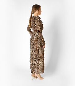 Vestito da donna leopardato con spacco, Valerio 1966, 25C9T4316TSLEMAM, 002 preview