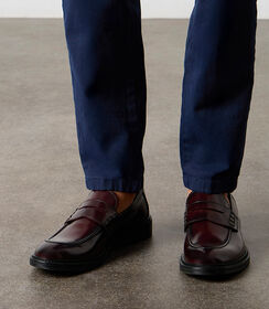 Mocassini bordeaux in pelle abrasivata eleganti, Valerio 1966, 2653T1051APBORD041, 002 preview