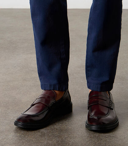 Mocassini bordeaux in pelle abrasivata eleganti, Valerio 1966, 2653T1051APBORD039, 002