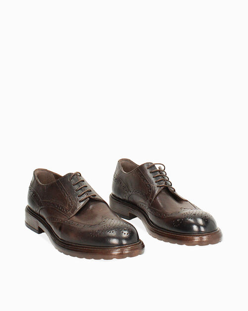 Scarpa allacciata in pelle testa di moro, DK BROWN