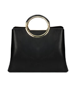 Borsa a mano donna nera con manico circolare, Valerio 1966, 2523T3636EPNEROUNI, 004 preview