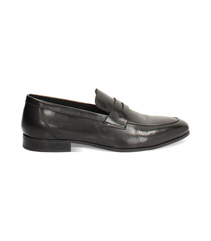 Mocassino nero elegante con cuciture artigianali, Valerio 1966, 2714T1091PENERO039, 001