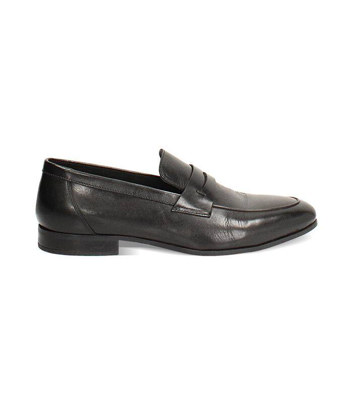 Mocassino nero elegante con cuciture artigianali, Valerio 1966, 2714T1091PENERO039