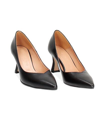 Décolleté nere, tacco 7 cm, Valerio 1966, 24M8T3354EPNERO035, 002