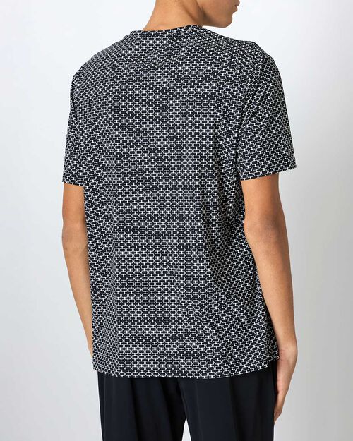 T-shirt da uomo stretch bianco-nero, MULTI COLOR