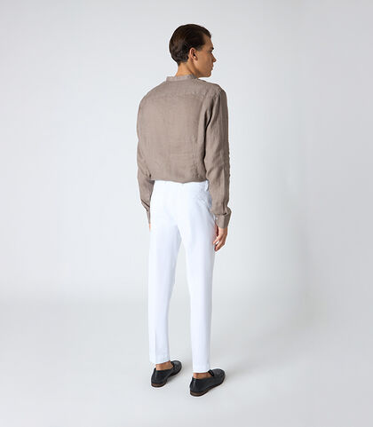 Pantalone  da uomo in cotone bianco classico, Valerio 1966, 25N8T5001COBIAN42, 002