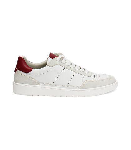 Sneakers bianche-rosse dettagli vintage, Valerio 1966, 2777T0015PEBIRO039, 001
