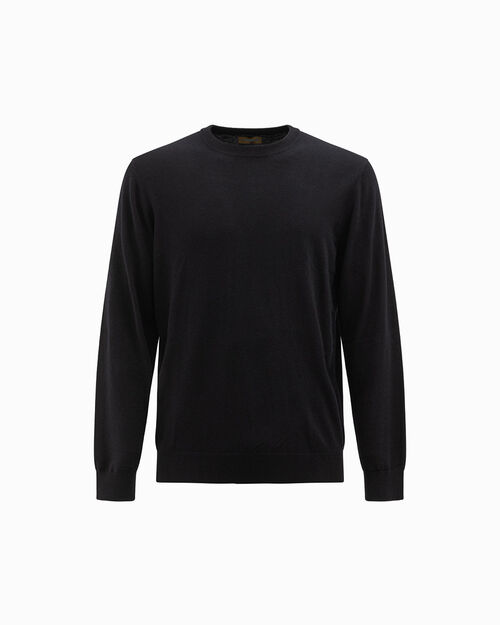 Maglione nero a manica lunga, BLACK
