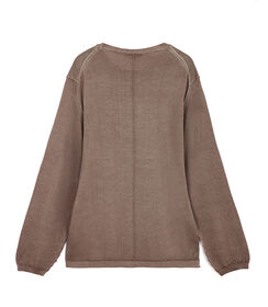 Maglione da uomo color fango in tessuto, Valerio 1966, 26J2T0111TSFANGL, 002 preview