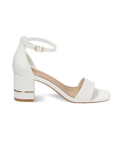 Sandali donna bianchi, tacco basso largo 8 cm, Valerio 1966, 2349T9032EPBIAN037, 001 preview
