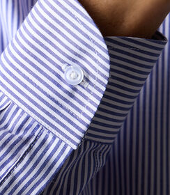 Camicia bianca e blu da uomo in cotone, Valerio 1966, 26Z3T0032COBIBL40, 002 preview