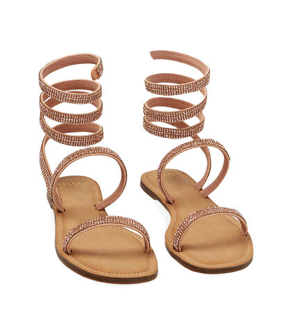 Sandali nude in microfibra, Valerio 1966, 2149T6601MFNUDE035, 002