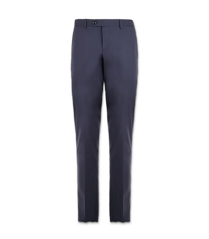 Pantalone da uomo di cotone blu, Valerio 1966, 25R1T0710COBLUE42, 001