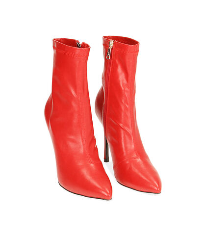 Ankle boots rosso, tacco 11 cm , SCARPE DONNA, 1821T8630EPROSS035, 002