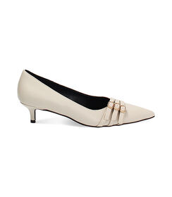 Décolleté panna con fibbie, tacco 4,5 cm, Valerio 1966, 2449T8145EPPANN037, 001 preview