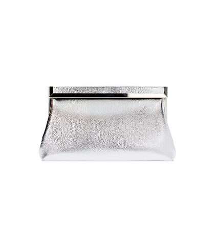 Pochette da donna in laminato argento, Valerio 1966, 2551T6136LMARGEUNI, 001