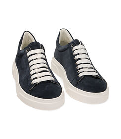 Sneakers in camoscio blu, Valerio 1966, 2195T1346CMBLUE039, 002 preview