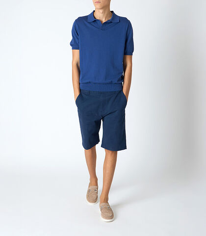 Maglia da uomo a polo, in cotone blu, Valerio 1966, 25U4T4757COBLUEI, 001