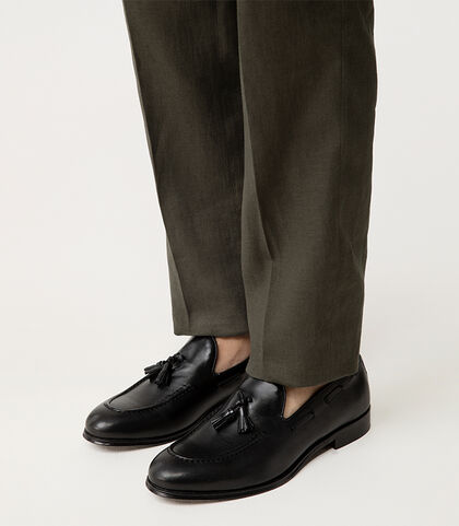 Mocassino nero con nappine, Valerio 1966, 2753T1840PENERO039, 002