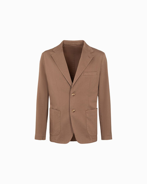 Giacca marrone con bottoni in legno, BROWN