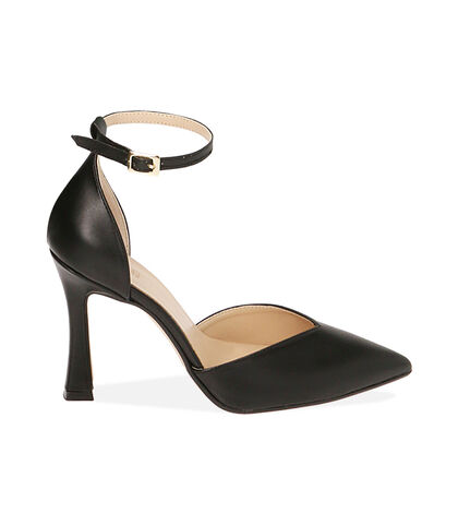 Décolleté nere con cinturino, tacco 9,5 cm , 19M8T2651EPNERO035, 001