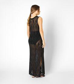 Vestito da donna in maglina nero, con spalla larga, Valerio 1966, 25B4T2466TSNEROI, 002 preview