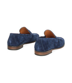 Mocassini da uomo blu in camoscio, Valerio 1966, 25U6T3201CMBLUE040, 004 preview