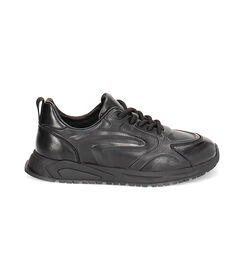 Sneakers nere in pelle, Valerio 1966, 24U6T1785PENERO039, 001 preview